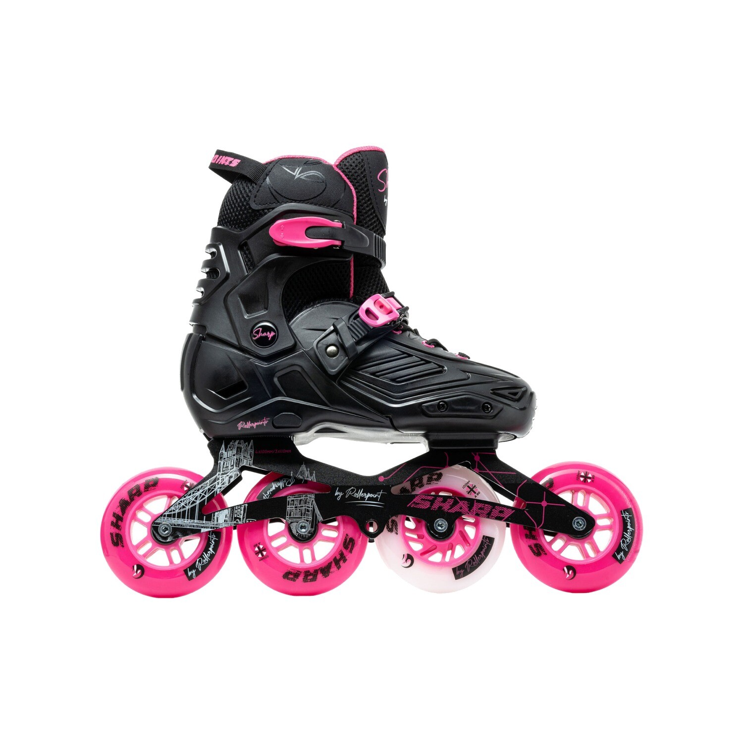 Patin Sharp Ultra Negro / Fucsia